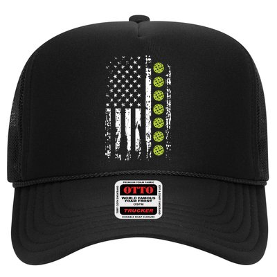 Pickleball Cool Gift American Flag Pickleball Player Gift Cute Gift Trucker Hat