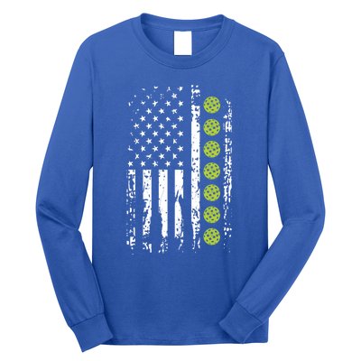 Pickleball Cool Gift American Flag Pickleball Player Gift Cute Gift Long Sleeve Shirt