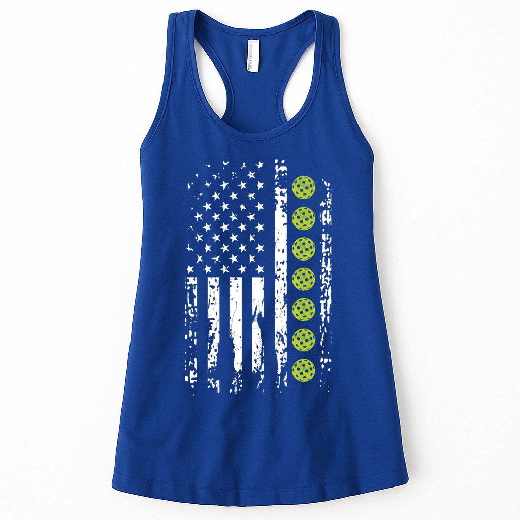 Pickleball Cool Gift American Flag Pickleball Player Gift Cute Gift Womens Tank Top