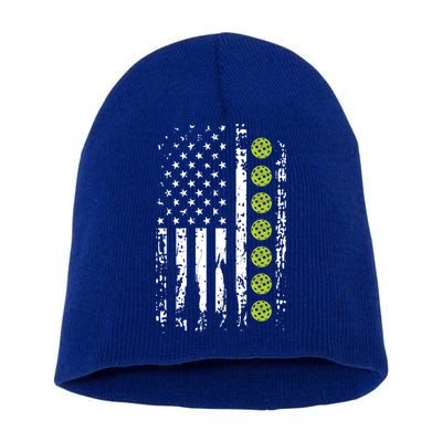 Pickleball Cool Gift American Flag Pickleball Player Gift Cute Gift Short Acrylic Beanie