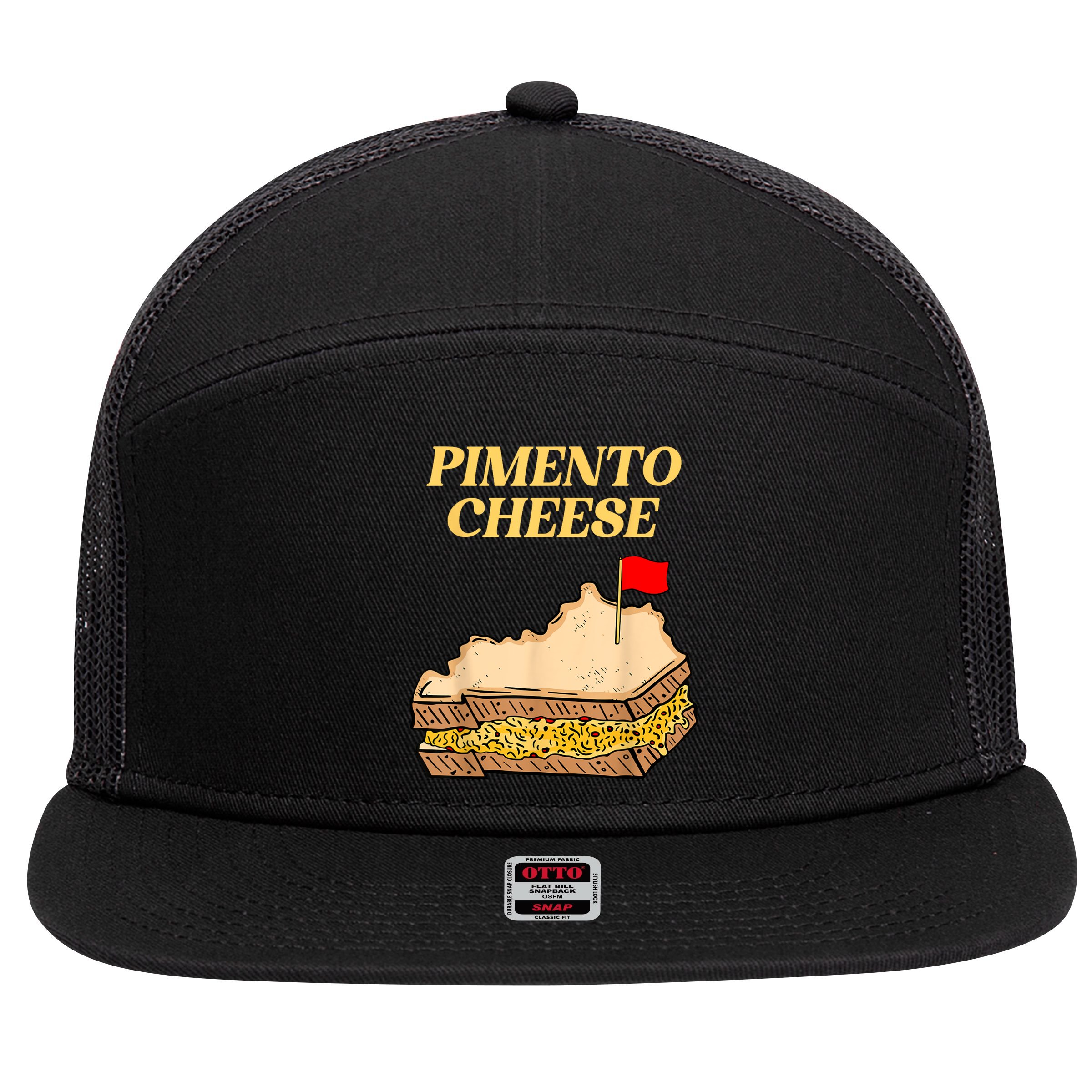 Pimento Cheese Golf 7 Panel Mesh Trucker Snapback Hat