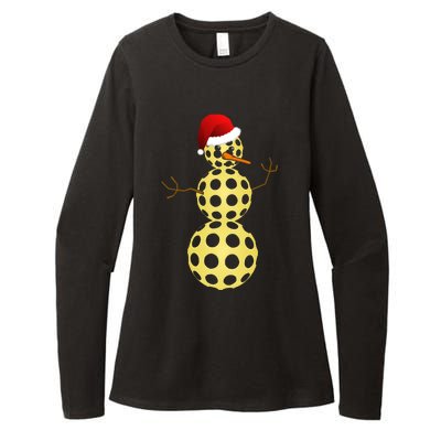 Pickleball Christmas Gift Funny Pickleball Snow Gift Great Gift Womens CVC Long Sleeve Shirt