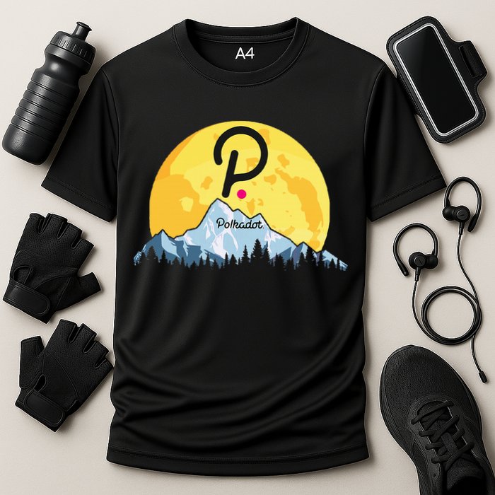 Polkadot Crypto Giant Moon Coin Dot Logo Cryptocurrency Cooling Performance Crew T-Shirt