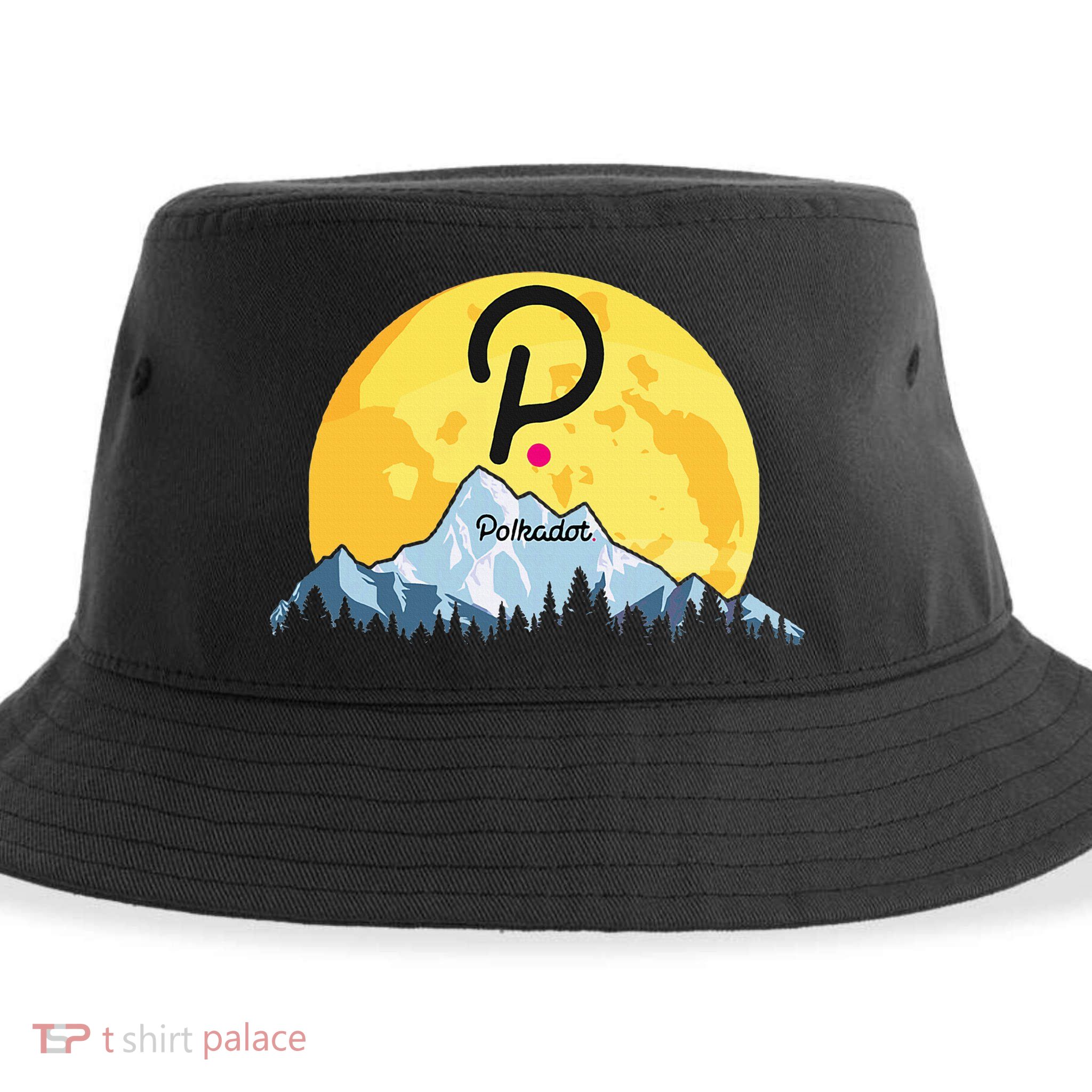 Polkadot Crypto Giant Moon Coin Dot Logo Cryptocurrency Sustainable Bucket Hat