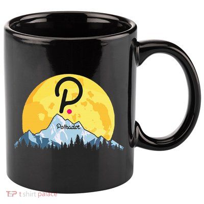 Polkadot Crypto Giant Moon Coin Dot Logo Cryptocurrency 11oz C Handle Ceramic Mug