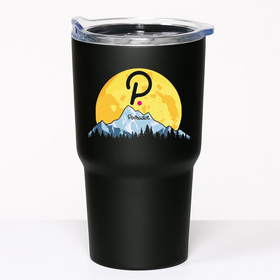 Polkadot Crypto Giant Moon Coin Dot Logo Cryptocurrency Tumbler