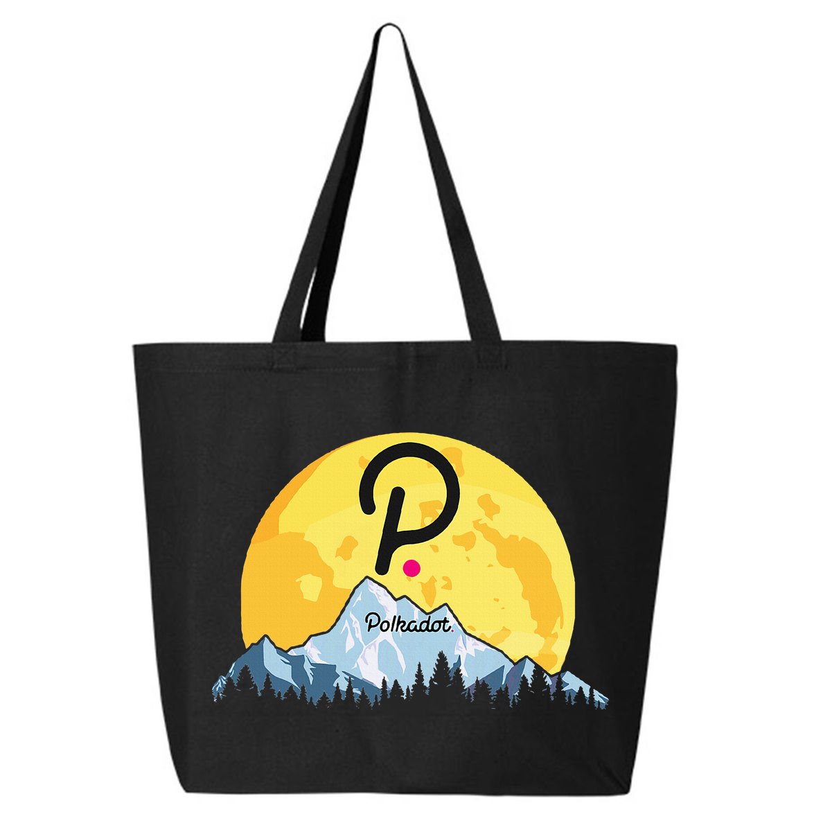 Polkadot Crypto Giant Moon Coin Dot Logo Cryptocurrency 25L Jumbo Tote