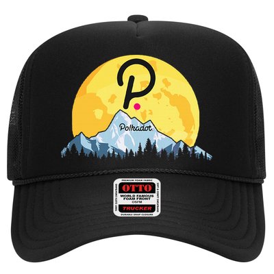 Polkadot Crypto Giant Moon Coin Dot Logo Cryptocurrency Trucker Hat