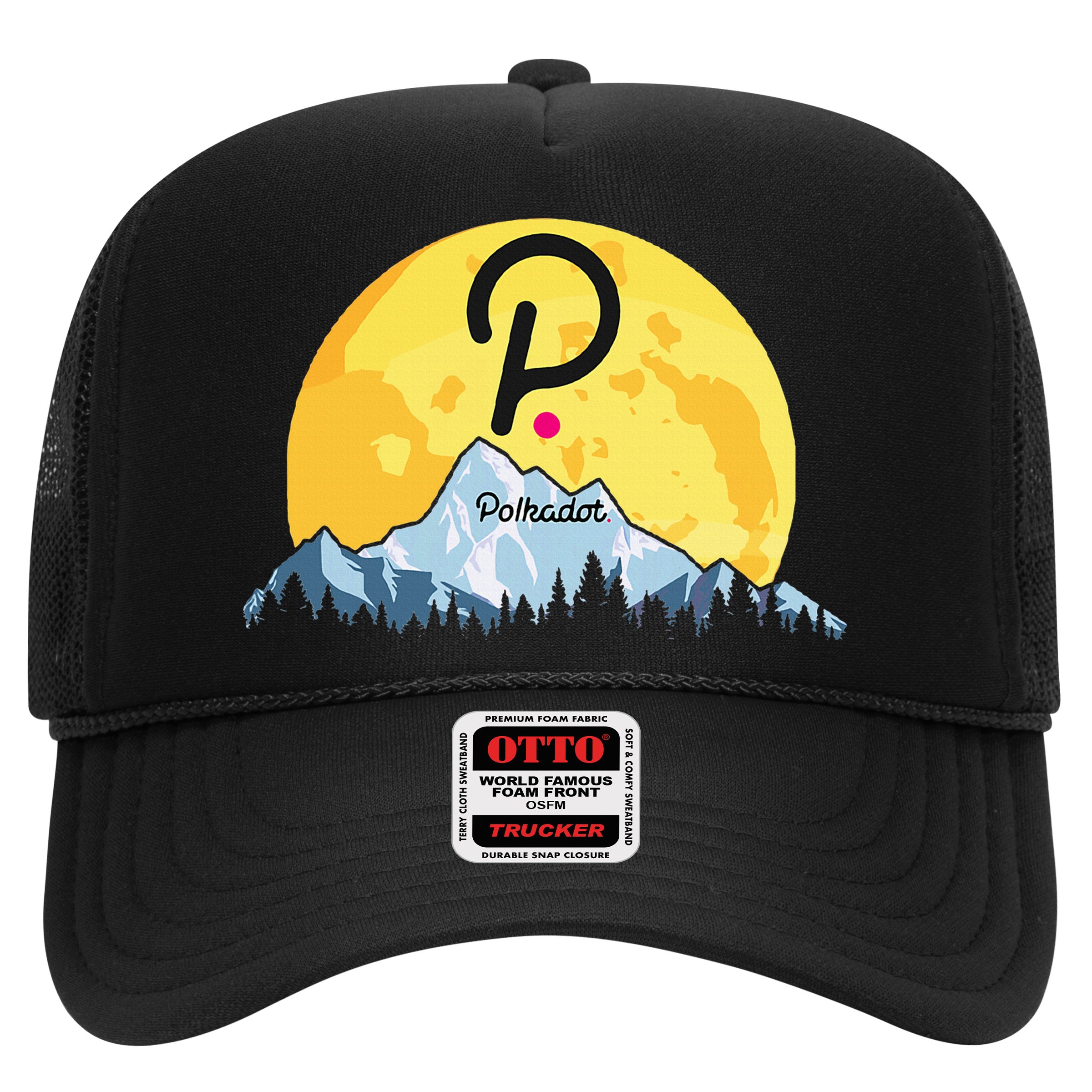 Polkadot Crypto Giant Moon Coin Dot Logo Cryptocurrency Hat