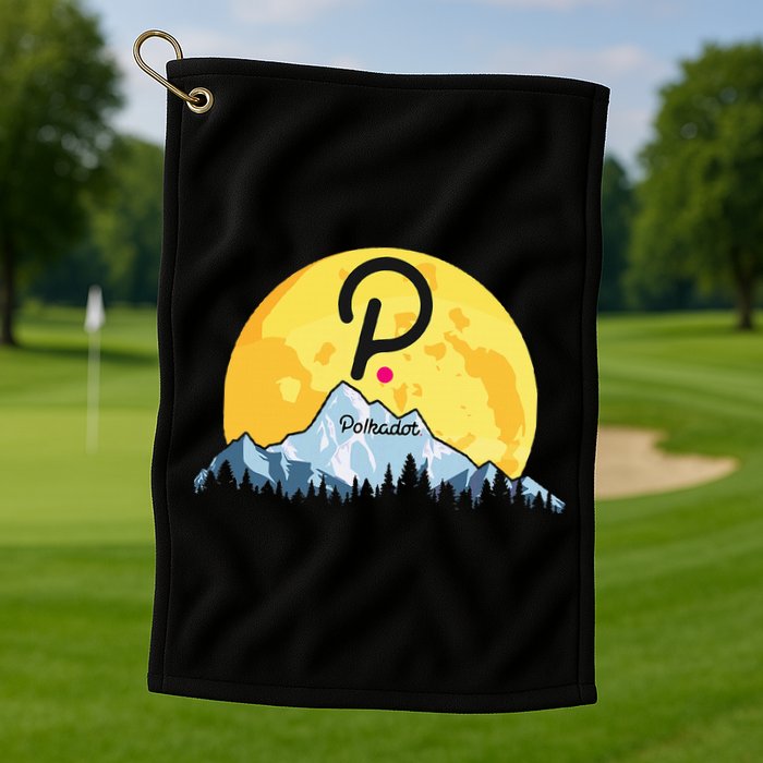 Polkadot Crypto Giant Moon Coin Dot Logo Cryptocurrency Golf Towel