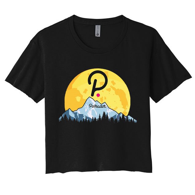 Polkadot Crypto Giant Moon Coin Dot Logo Cryptocurrency Women's Crop Top Tee