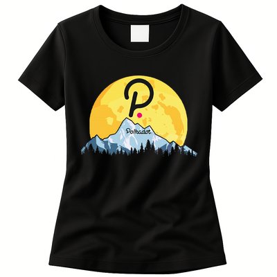 Polkadot Crypto Giant Moon Coin Dot Logo Cryptocurrency Womens T-Shirt