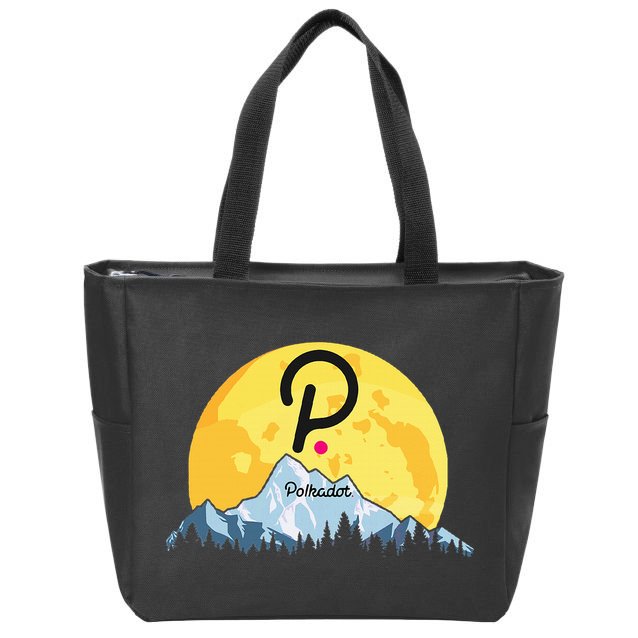 Polkadot Crypto Giant Moon Coin Dot Logo Cryptocurrency Zip Tote Bag