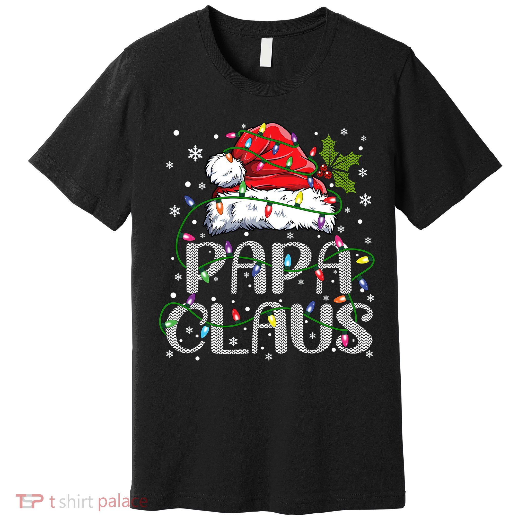 Papa Claus Gift For Christmas Lights Premium T-Shirt
