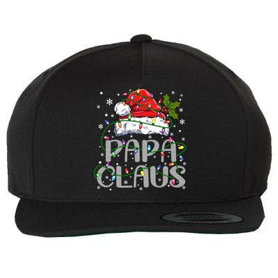 Papa Claus Gift For Christmas Lights Wool Snapback Cap