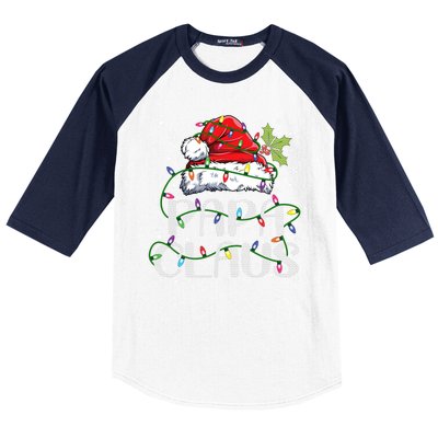 Papa Claus Gift For Christmas Lights Baseball Sleeve Shirt