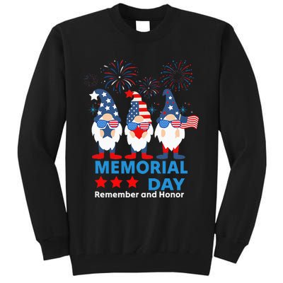 Patriotic Cute Gnomes Graphic Memorial Day 4th of July Tall Sweatshirt