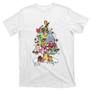 Princess Characters Group Christmas Tree T-Shirt