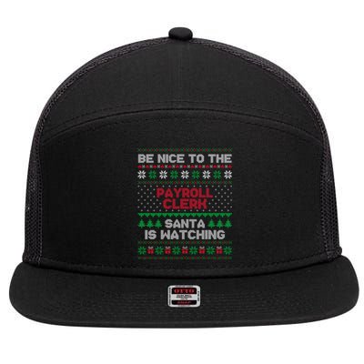 Payroll Clerk Gift Payroll Clerk Ugly Christmas Sweater Gift 7 Panel Mesh Trucker Snapback Hat