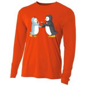 Penguin Couples Gift Wedding Anniversary Valentines Him Her Gift Cooling Performance Long Sleeve Crew