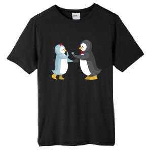 Penguin Couples Gift Wedding Anniversary Valentines Him Her Gift Tall Fusion ChromaSoft Performance T-Shirt