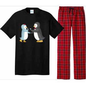 Penguin Couples Gift Wedding Anniversary Valentines Him Her Gift Pajama Set