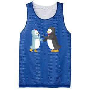 Penguin Couples Gift Wedding Anniversary Valentines Him Her Gift Mesh Reversible Basketball Jersey Tank