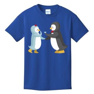 Penguin Couples Gift Wedding Anniversary Valentines Him Her Gift Kids T-Shirt