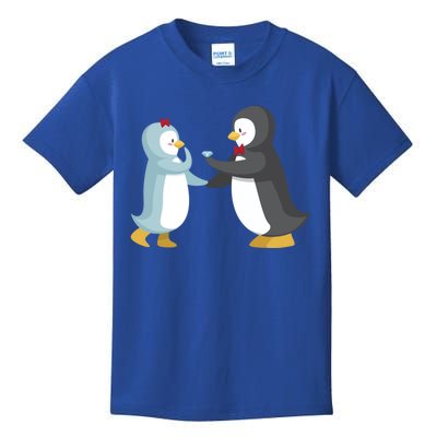 Penguin Couples Gift Wedding Anniversary Valentines Him Her Gift Kids T-Shirt