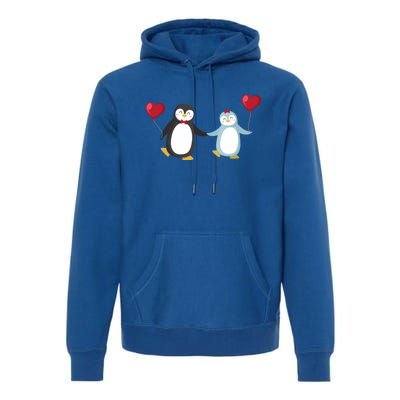 Penguin Couples Gift Wedding Anniversary Valentines Him Her Cute Gift Premium Hoodie