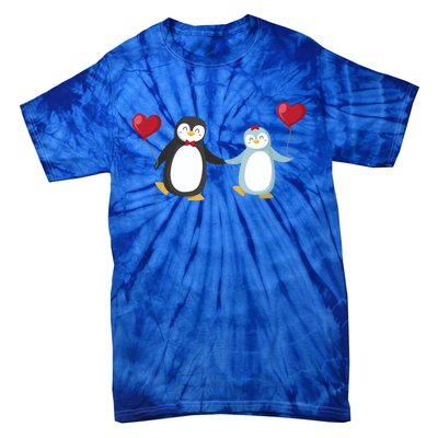 Penguin Couples Gift Wedding Anniversary Valentines Him Her Cute Gift Tie-Dye T-Shirt