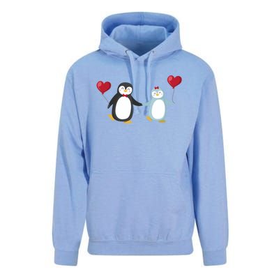 Penguin Couples Gift Wedding Anniversary Valentines Him Her Cute Gift Unisex Surf Hoodie