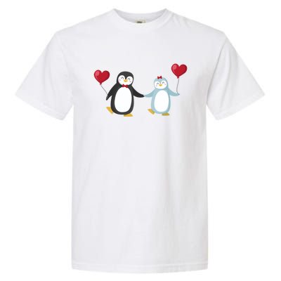 Penguin Couples Gift Wedding Anniversary Valentines Him Her Cute Gift Garment-Dyed Heavyweight T-Shirt