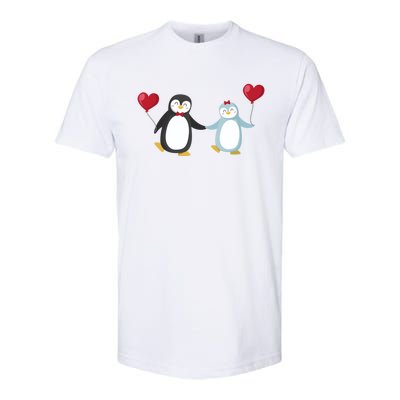 Penguin Couples Gift Wedding Anniversary Valentines Him Her Cute Gift Softstyle CVC T-Shirt