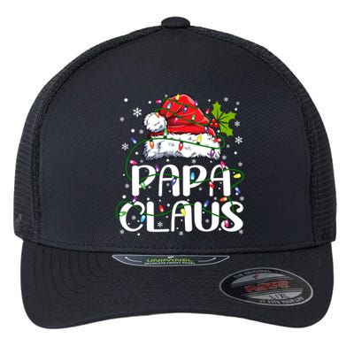 Papa Claus Gift Christmas Lights Pajama Family Matching Gift Flexfit Unipanel Trucker Cap