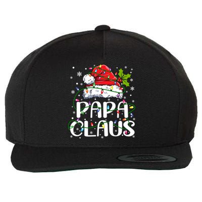 Papa Claus Gift Christmas Lights Pajama Family Matching Gift Wool Snapback Cap