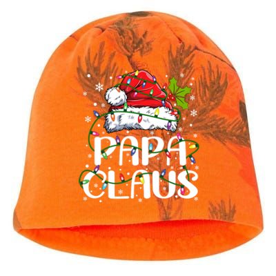 Papa Claus Gift Christmas Lights Pajama Family Matching Gift Kati - Camo Knit Beanie