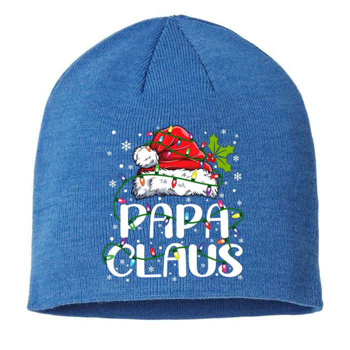 Papa Claus Gift Christmas Lights Pajama Family Matching Gift Sustainable Beanie