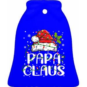 Papa Claus Gift Christmas Lights Pajama Family Matching Gift Ceramic Bell Ornament