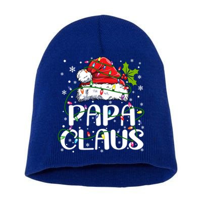 Papa Claus Gift Christmas Lights Pajama Family Matching Gift Short Acrylic Beanie