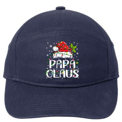 Papa Claus Gift Christmas Lights Pajama Family Matching Gift 7-Panel Snapback Hat