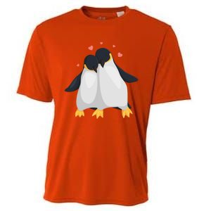 Penguin Couples Gift Wedding Anniversary Valentines Him Her Gift Cooling Performance Crew T-Shirt