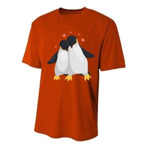 Penguin Couples Gift Wedding Anniversary Valentines Him Her Gift Performance Sprint T-Shirt