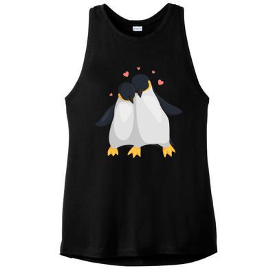 Penguin Couples Gift Wedding Anniversary Valentines Him Her Gift Ladies PosiCharge Tri-Blend Wicking Tank