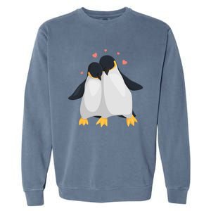 Penguin Couples Gift Wedding Anniversary Valentines Him Her Gift Garment-Dyed Sweatshirt