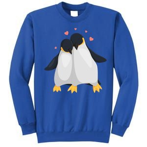 Penguin Couples Gift Wedding Anniversary Valentines Him Her Gift Tall Sweatshirt