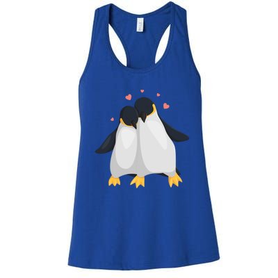 Penguin Couples Gift Wedding Anniversary Valentines Him Her Gift Women's Racerback Tank