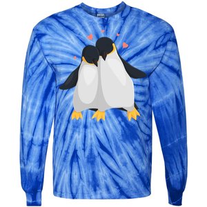 Penguin Couples Gift Wedding Anniversary Valentines Him Her Gift Tie-Dye Long Sleeve Shirt