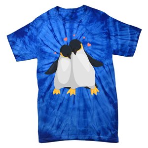 Penguin Couples Gift Wedding Anniversary Valentines Him Her Gift Tie-Dye T-Shirt