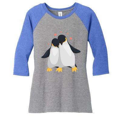 Penguin Couples Gift Wedding Anniversary Valentines Him Her Gift Women's Tri-Blend 3/4-Sleeve Raglan Shirt